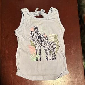 Carter's Light Blue Zebra Tank Top